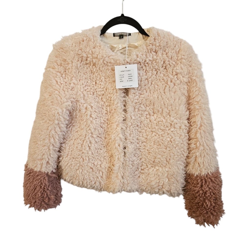 Honey Punch NWT faux fur jacket